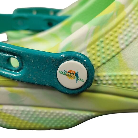 Crocs Men's Margaritaville Classic Clogs Sz 10 Women's 12 Green Yellow Tie Dye - Picture 6 of 14